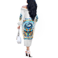 Wolf Skull Off The Shoulder Long Sleeve Dress You First Mistake Was Thinking I Was One Of The Sheep - Wonder Print Shop