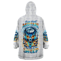 Wolf Skull Wearable Blanket Hoodie You First Mistake Was Thinking I Was One Of The Sheep - Wonder Print Shop