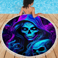 Witch Skull Beach Blanket The Good Girl In Me Got Tired Of The Bullshit - Wonder Print Shop
