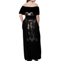 Skull Off Shoulder Maxi Dress Death Reaper Arcana - Wonder Print Shop