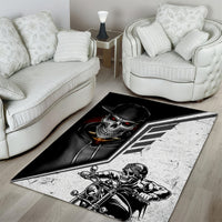 Skull Area Rug Riding Motocycle - Wonder Print Shop