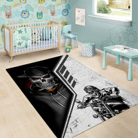 Skull Area Rug Riding Motocycle - Wonder Print Shop