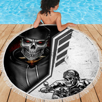 Skull Beach Blanket Riding Motocycle - Wonder Print Shop