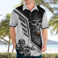 Skull Hawaiian Shirt Riding Motocycle - Wonder Print Shop