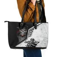 Skull Leather Tote Bag Riding Motocycle - Wonder Print Shop