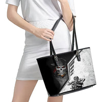 Skull Leather Tote Bag Riding Motocycle - Wonder Print Shop
