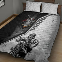Skull Quilt Bed Set Riding Motocycle - Wonder Print Shop