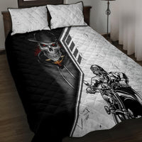 Skull Quilt Bed Set Riding Motocycle - Wonder Print Shop