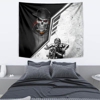 Skull Tapestry Riding Motocycle - Wonder Print Shop
