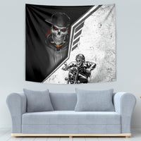Skull Tapestry Riding Motocycle - Wonder Print Shop