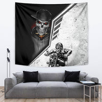Skull Tapestry Riding Motocycle - Wonder Print Shop