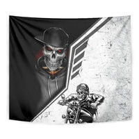 Skull Tapestry Riding Motocycle - Wonder Print Shop