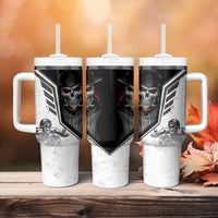 Skull Tumbler With Handle Riding Motocycle - Wonder Print Shop