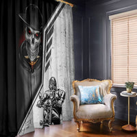 Skull Window Curtain Riding Motocycle - Wonder Print Shop