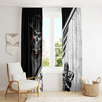Skull Window Curtain Riding Motocycle - Wonder Print Shop
