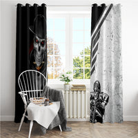 Skull Window Curtain Riding Motocycle - Wonder Print Shop