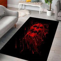 Skull Area Rug Bloody Skull Scream - Wonder Print Shop