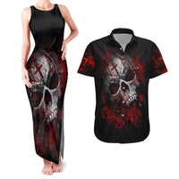 Skull Couples Matching Tank Maxi Dress And Hawaiian Shirt Bloody Skull Scream - Wonder Print Shop