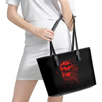 Skull Leather Tote Bag Bloody Skull Scream - Wonder Print Shop