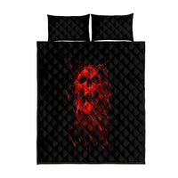 Skull Quilt Bed Set Bloody Skull Scream - Wonder Print Shop