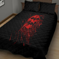 Skull Quilt Bed Set Bloody Skull Scream - Wonder Print Shop