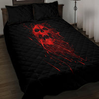 Skull Quilt Bed Set Bloody Skull Scream - Wonder Print Shop