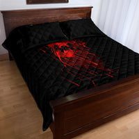 Skull Quilt Bed Set Bloody Skull Scream - Wonder Print Shop