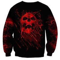 Skull Sweatshirt Bloody Skull Scream - Wonder Print Shop