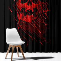 Skull Window Curtain Bloody Skull Scream - Wonder Print Shop