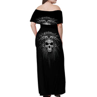 Skull Off Shoulder Maxi Dress Skull Death Forever - Wonder Print Shop