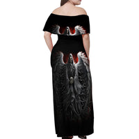 Skull Off Shoulder Maxi Dress Death Angel Hold Skull - Wonder Print Shop