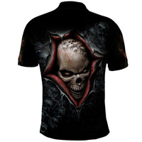 Skull Polo Shirt Skeleton Ripped inside - Wonder Print Shop