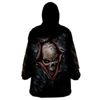 Skull Wearable Blanket Hoodie Skeleton Ripped inside - Wonder Print Shop