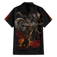 Flaming Skull Hawaiian Shirt Death Angel Riding Motocycle - Wonder Print Shop