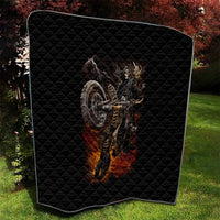 Flaming Skull Quilt Death Angel Riding Motocycle - Wonder Print Shop