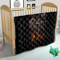 Flaming Skull Quilt Death Angel Riding Motocycle - Wonder Print Shop