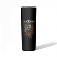 Flaming Skull Skinny Tumbler Death Angel Riding Motocycle - Wonder Print Shop