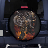 Flaming Skull Spare Tire Cover Death Angel Riding Motocycle - Wonder Print Shop