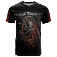Flaming Skull T Shirt Death Angel Riding Motocycle - Wonder Print Shop