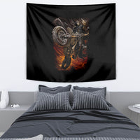 Flaming Skull Tapestry Death Angel Riding Motocycle - Wonder Print Shop