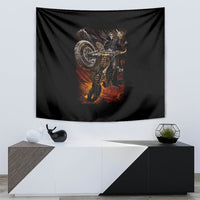 Flaming Skull Tapestry Death Angel Riding Motocycle - Wonder Print Shop