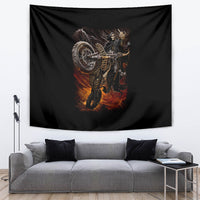 Flaming Skull Tapestry Death Angel Riding Motocycle - Wonder Print Shop