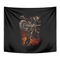 Flaming Skull Tapestry Death Angel Riding Motocycle - Wonder Print Shop