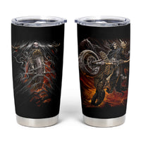 Flaming Skull Tumbler Cup Death Angel Riding Motocycle - Wonder Print Shop