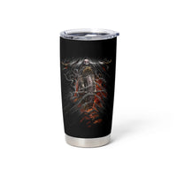 Flaming Skull Tumbler Cup Death Angel Riding Motocycle - Wonder Print Shop