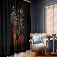 Flaming Skull Window Curtain Death Angel Riding Motocycle - Wonder Print Shop