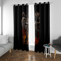 Flaming Skull Window Curtain Death Angel Riding Motocycle - Wonder Print Shop