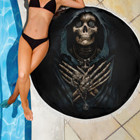Grim Reaper Beach Blanket The Ferryman Of The Underworld with Charon Skull Black - Wonder Print Shop