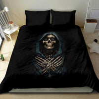 Grim Reaper Bedding Set The Ferryman Of The Underworld with Charon Skull Black - Wonder Print Shop