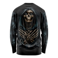 Grim Reaper Long Sleeve Shirt The Ferryman Of The Underworld with Charon Skull Black - Wonder Print Shop